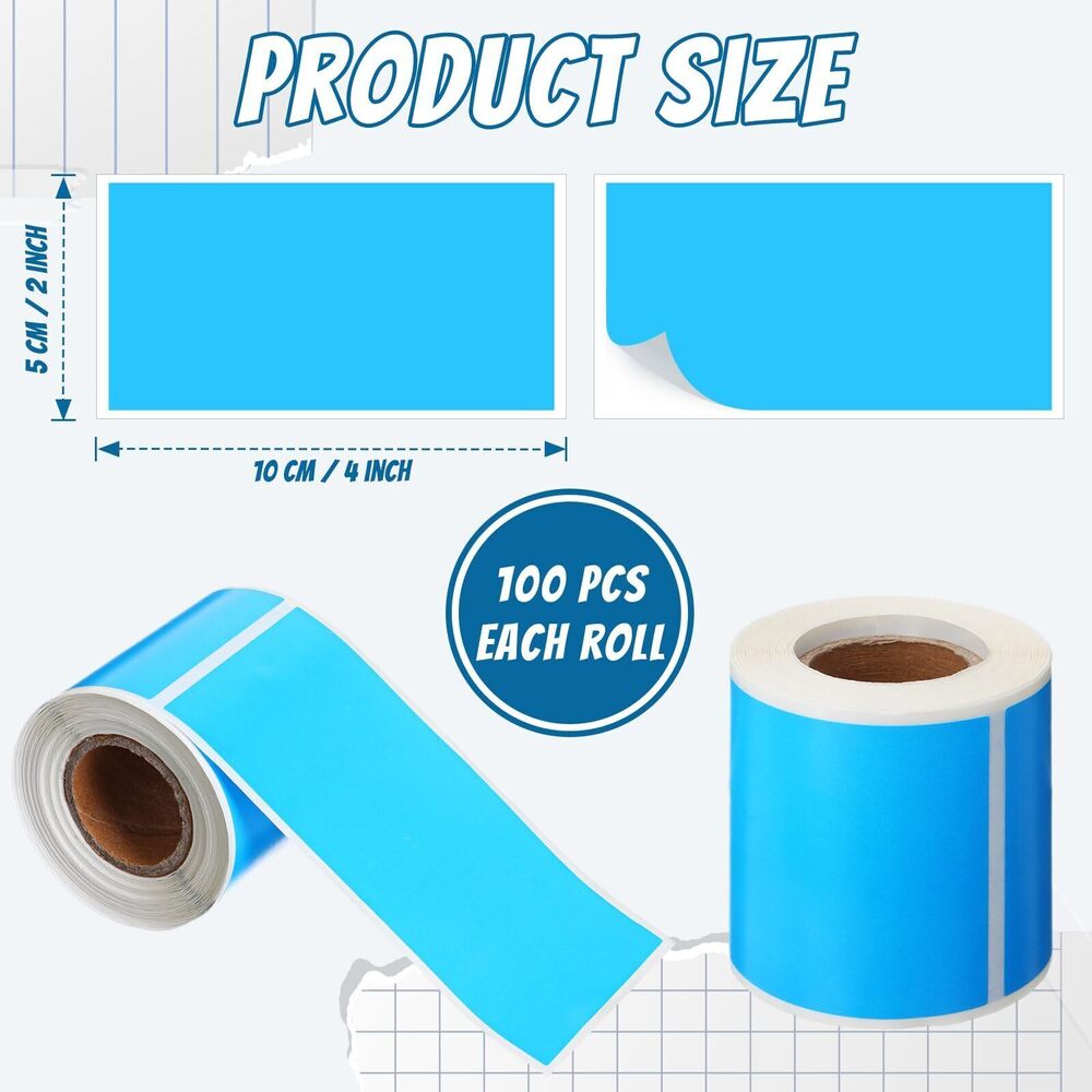 7429 10 Rolls Stickers Labels for Labeling Rectangular Color Coding Labels - Picture 2 of 7